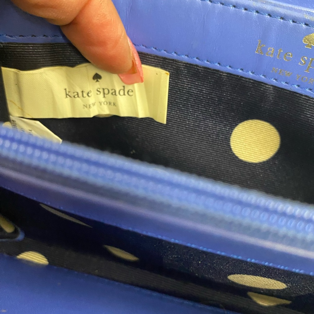 Kate Spade Glossy Cobalt Wallet Zipper Around - Picture 9 of 10